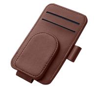 Kgj391 Rangement pour pare-soleil de camion avec boucle solide en cuir synthétique souple Marron 11,3 x 7 x 3 cm