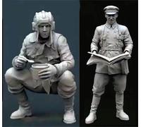KGJAQT 1/35 WWII Soldier Resin Model Kit Maquette de Soldat en résine Non Peinte et Non assemblée (2 Figurines) //U8I7h7