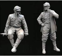 KGJAQT 1/35 WWII Soldier Resin Model Kit Maquette de soldat en résine non peinte et non assemblée (2 figurines) //U8I7h6