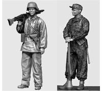 KGJAQT 1/35 WWII Soldier Resin Model Kit Maquette de soldat en résine non peinte et non assemblée (2 figurines) //U8I7h8