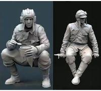 KGJAQT 1/35 WWII Soldier Resin Model Kit Maquette de Soldat en résine Non Peinte et Non assemblée (2 Figurines) //U8I7h2