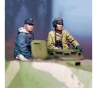 KGJAQT 1/35 WWII Tank Soldier Resin Model Kit Maquette de Soldat en résine Non Peinte et Non assemblée (2 Figurines, Pas de Chars) //U8I6h1