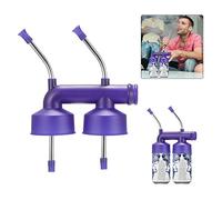 KGLHJDY Distributeur de Paille en Acier Inoxydable avec Entonnoir pour Boire Une bière en 3 Secondes Chrono pour Les fêtes de Bar, KTV, Enterrement de Vie de garçon (Couleur : Double pour canette)