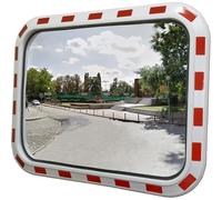 KGLHJDY Miroir de sécurité Convexe rectangulaire 60 x 80 cm avec boîtier en Plastique, Grand Angle pour garages, allées, Bureaux, parkings et entrepôts.
