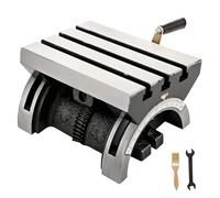 KGLHJDY Table de fraisage inclinable, Machine à Table de Travail réglable avec 3 rainures en T et Une poignée à manivelle, Robuste pour Le meulage et Le fraisage (7 x 5 Pouces)