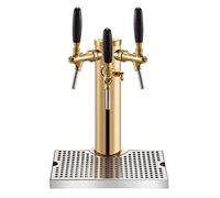 KGLHJDY Tour à bière en Acier Inoxydable 304, fût à bière avec bac d'égouttage, Double Robinet, fût à bière Pression Simple pour Bar à bière Maison, Trois robinets + bac d'égouttage