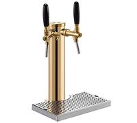 KGLHJDY Tour à bière en Acier Inoxydable 304, fût à bière avec bac d'égouttage, Double Robinet, fût à bière Pression Simple pour Bar à bière Maison, Double Robinet + bac d'égouttage