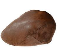 KGM Accessories Casquette plate élégante en faux daim aspect vieilli - Casquette classique Baker News Boy Country pour homme, marron, Taille unique