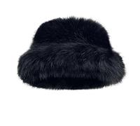 KGM Accessories Chapeau bob élégant en fausse fourrure avec bordure super moelleuse pour femme (noir), Noir , Taille unique