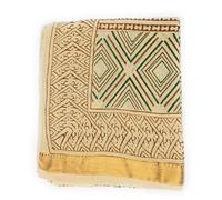 KGM Accessories Nouveau Grand Sarong en coton indien doré avec lurex imprimé à la main, écharpe plage, châle, paréo, beige, XL