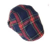 KGM Casquette plate en coton tartan écossais classique et élégante - Chapeaux de pays pour hommes, pour le golf, le sport, les vacances, M/taille unique