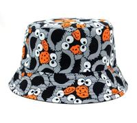 KGM Chapeau bob avec imprimé visage de dessin animé pour festival, vacances, soleil, gris, Taille unique