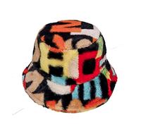 KGM Chapeau bob élégant en fausse fourrure douce - Chapeau d'été d'hiver, Alphabet multiple, Taille unique