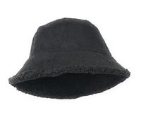KGM Chapeau bob en cordon avec doublure en polaire Borg Teddy Bear pour homme et femme, Noir , taille unique