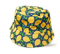 KGM Chapeau bob imprimé cool pour femme et homme pour festival, vacances, soleil, voyage, citrons, multicolore, taille unique-M