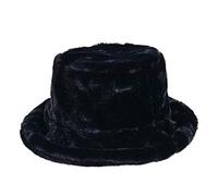 KGM Chapeau de seau en polaire doux en fausse fourrure - Noir