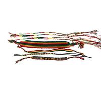 KGM Lot de 8 bracelets d'amitié rasta en tissu tissé One Love, M, Tissu