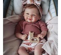 kgniess me Bebe Reborn Fille Poupée Reborn Bébé Reborn 20 Pouces Corps Souple Ressemble à Un Vrai bébé Réaliste Nouveau-Né Yeux Bleus Fille