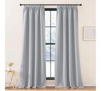 KGORGE Rideau Occultant - Rideau Isolation Thermique Anti Froid/Chaleur, Rideaux Occultants pour Enfants/Adultes Galon Fronceur, Decoration de la Maison Chambre, 140x260CM, Gris Clair