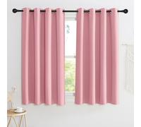 KGORGE Rideau Occultant - Rideaux Thermiques Isolant Froid Chaleur et UV | Lot de 2 Panneaux Opaque Draperies Intérieurs, Decoration pour Cuisine Chambre Fenetre avec Œillets, 140x145cm, Rose thé