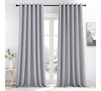 KGORGE Rideaux Grande Largeur - Rideaux Occultant Bloquer Lumiere Anti UV, 2 Pièces pour Fenêtres Salon Chambre à Coucher, Largeur 200 x Hauteur 245cm, Gris Clair
