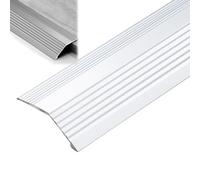 KGPGNYMYHA Bande De Transition De 20mm pour Seuils De Porte 90cm Réduction De Bordure De Sol, Rampe De Porte en Aluminium pour Carrelage Stratifié(Silver,90cm/36in)