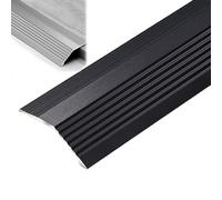 KGPGNYMYHA Bande De Transition De 20mm pour Seuils De Porte 90cm Réduction De Bordure De Sol, Rampe De Porte en Aluminium pour Carrelage Stratifié(Black,150cm/60in)