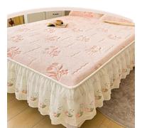 KGPGNYMYHA Drap-housse Ajusté En Velours D'hiver Avec Volants En Dentelle, Protège-matelas Rose Draps-housses De Différentes Tailles, Style Princesse Pour Chambre De Fille(78"X86"(200X220CM))