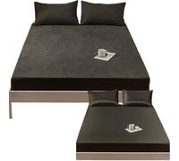 KGPGNYMYHA Drap Housse Réversible Pour Hiver Et Été Draps De Lit De Luxe En Tissu Élastique, Drap Housse En Soie Glacée, Ultra Doux Et Résistant Aux Plis(Dark grey,60"X78"(150X200CM))