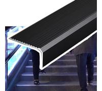 KGPGNYMYHA Nez De Marche Antidérapant En Aluminium Pour Marches En Bois, Nez De Marche Profilé D'escalier Intérieur/extérieur, Marches En Métal(Black,3p-150cm/60in)