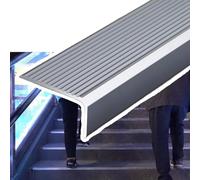 KGPGNYMYHA Nez De Marche Antidérapant En Aluminium Pour Marches En Bois, Nez De Marche Profilé D'escalier Intérieur/extérieur, Marches En Métal(Grey,1p-140cm/55in)