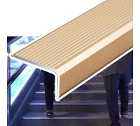 KGPGNYMYHA Nez De Marche Antidérapant En Aluminium Pour Marches En Bois, Nez De Marche Profilé D'escalier Intérieur/extérieur, Marches En Métal(Gold,2p-150cm/60in)
