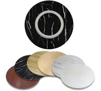 KGPGNYMYHA Plateau De Service Rotatif en Bois 50 60 70cm Plateau Tournant Table À Manger Plateau De Service avec Base Pivotante À 360°(Marble Black,80 cm (30 in))