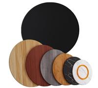 KGPGNYMYHA Plateau Tournant Anti-basculement en Bois Lazy Susan 75cm 80cm, Plateau De Service Rotatif Robuste pour Table À Manger, Plateau De Service Rond pour Table De Cuisine(Black,75cm-29.5in)