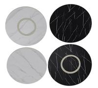 KGPGNYMYHA Plateau Tournant De Table Lazy Susan Plateau De Service Rond Rotatif, Plateau De Service De Comptoir Cuisine, Plateau De Service De Table À Manger Rustique(Marble White,100 cm (40 in))