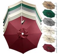 KGPGNYMYHA Toile De Remplacement pour Parasol De Patio 350cm Toile De Parasol Cantilever Ronde, Housse De Rechange Parasol De Jardin, Toile De Parasol Toile Imperméable(Beige,9.8ft-300cm)