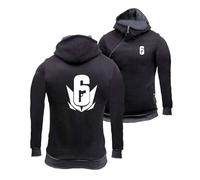 KGQSHFVF Sweat À Capuche À Blocs De Couleurs pour Hommes pour Rainbow Six Siege Jumpers Sweatshirt Confortable Vestes Hauts Graphiques Sweat À Capuche Printemps-Black Gray||XXL