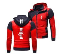 KGQSHFVF Sweat À Capuche De Couleur Collision pour Hommes Vêtements De Sport pour Unkut Fitness Vêtements D'extérieur Confortables Sweat-Shirt Graphique À Capuche-Red||XXL