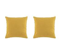 KGS Lot de 2 Coussins déhoussable 40x40cm Gaze de Coton uni Angelia (Jaune)