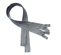 KGS Lot de 2 fermetures éclair de séparation pour veste - Dents en plastique moulé #5 - Outils de couture en vrac pour vêtements, sacs, textiles de maison (gris, 66 cm)