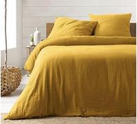KGS Parure de Lit en Gaze de Coton 220x240cm - Jaune