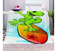 KGSK Couverture en Flanelle 3D Dinosaure Vert Cartoon pour Enfants Et Garçons, Sherpa pour Adultes 80x100Cm pour Lit Et Canapé, Plaid Cadeau Fille, Chaude Microfibre