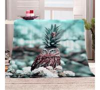 KGSK Couverture en Flanelle Animal Owl Idées 3D Impression Numérique, Polaire Douce Salon Canapé 150x200Cm pour Enfants Adultes, Personnalisée