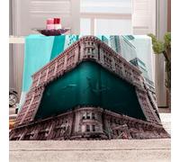 KGSK Couverture en Flanelle Bâtiment De La Ville Oceanarium 3D Impression Numérique, Polaire Douce Salon Canapé 150x200Cm pour Enfants Adultes, Personnalisée