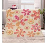 KGSK Couverture en Flanelle Cartoon Fleurs Rouges 3D Impression Numérique, Polaire Douce Salon Canapé 150x200Cm pour Enfants Adultes, Personnalisée