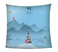 KGSK Couverture en Flanelle Paysage d'eau De Montagne De Bouddha 3D Impression Numérique, Polaire Douce Salon Canapé 150x200Cm pour Enfants Adultes, Personnalisée