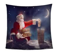 KGSK Couverture Lit 3D Ciel Étoilé Père Noël Polaire Moelleuse Flanelle 180x200Cm 2 Personnes en Microfibre, Peluche Adulte Enfants, Plaid Canape Grande