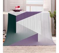 KGSK Couverture Lit 3D Idées Géométriques Violettes Polaire Moelleuse Flanelle 180x200Cm 2 Personnes en Microfibre, Peluche Adulte Enfants, Plaid Canape Grande