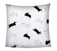 KGSK Couverture Lit 3D Lapin Animal Noir Et Blanc Polaire Moelleuse Flanelle 180x200Cm 2 Personnes en Microfibre, Peluche Adulte Enfants, Plaid Canape Grande
