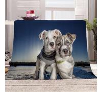 KGSK Couverture Lit 3D Neige Animaux Chiots Polaire Moelleuse Flanelle 180x200Cm 2 Personnes en Microfibre, Peluche Adulte Enfants, Plaid Canape Grande